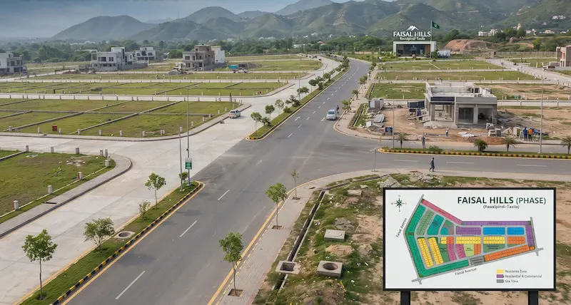 Faisal Hills residential and commercial plots for sale for overseas Pakistanis in Riyadh and Jeddah, Saudi Arabia.