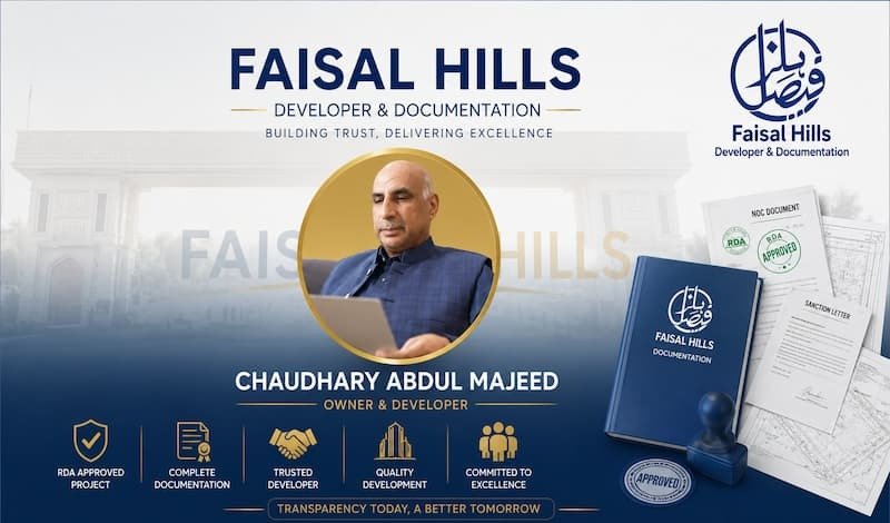 Faisal Hills RDA Approved entrance Developers.