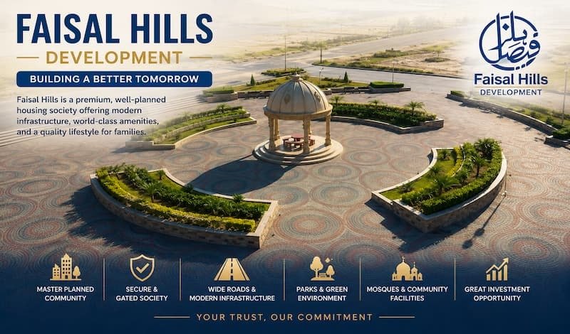 Faisal Hills RDA Approved entrance and ongoing development demonstrating legal approval, quality infrastructure, and investment potential.